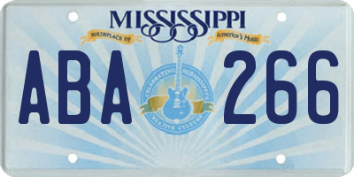 MS license plate ABA266
