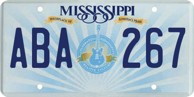 MS license plate ABA267