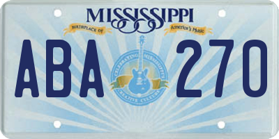 MS license plate ABA270