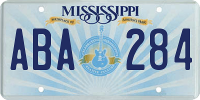MS license plate ABA284