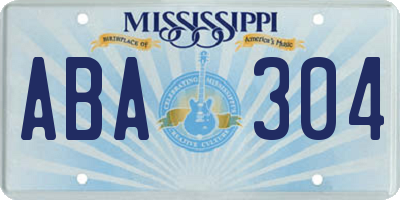 MS license plate ABA304