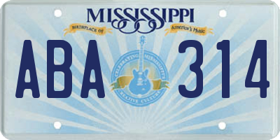 MS license plate ABA314