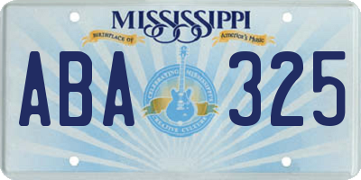 MS license plate ABA325