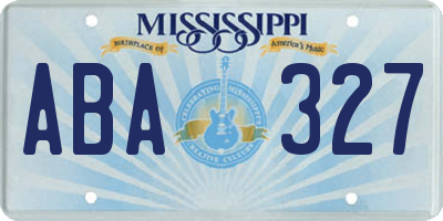 MS license plate ABA327