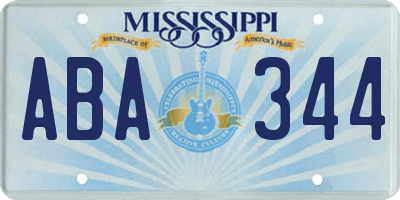 MS license plate ABA344