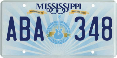 MS license plate ABA348