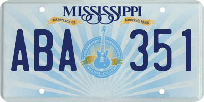 MS license plate ABA351