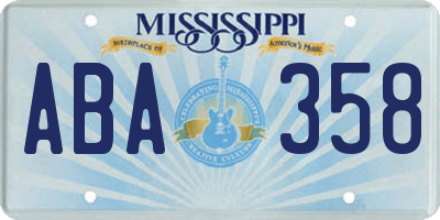 MS license plate ABA358