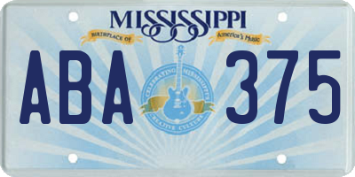 MS license plate ABA375