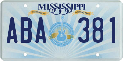 MS license plate ABA381