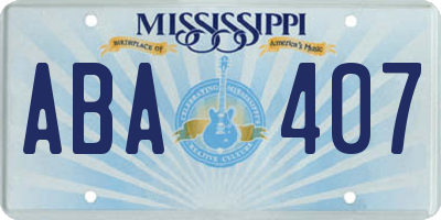 MS license plate ABA407