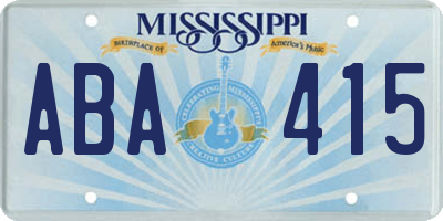 MS license plate ABA415