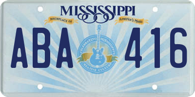 MS license plate ABA416