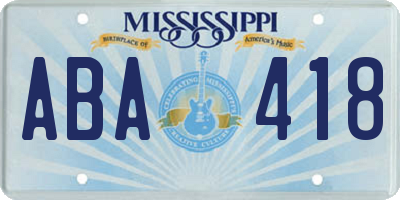 MS license plate ABA418