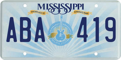 MS license plate ABA419