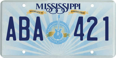 MS license plate ABA421