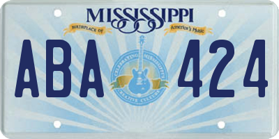 MS license plate ABA424