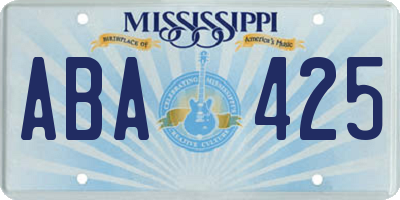 MS license plate ABA425