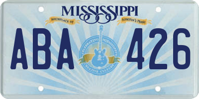 MS license plate ABA426