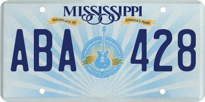 MS license plate ABA428