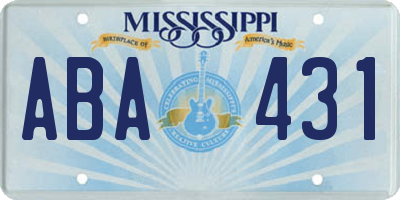 MS license plate ABA431