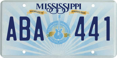 MS license plate ABA441