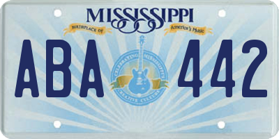 MS license plate ABA442