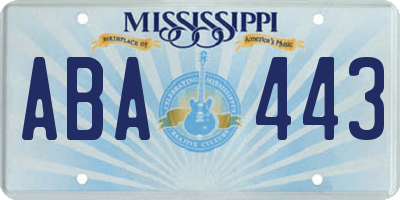 MS license plate ABA443