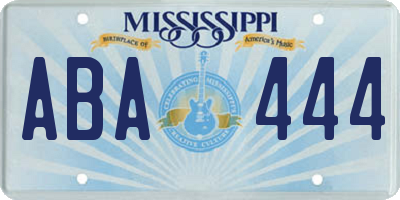 MS license plate ABA444