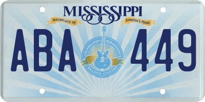 MS license plate ABA449