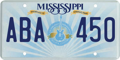 MS license plate ABA450