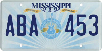 MS license plate ABA453