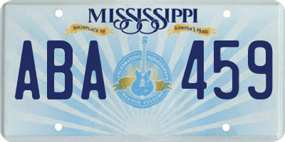 MS license plate ABA459