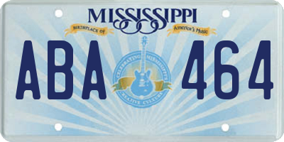 MS license plate ABA464