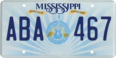 MS license plate ABA467