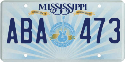 MS license plate ABA473