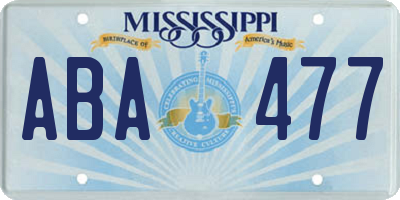 MS license plate ABA477