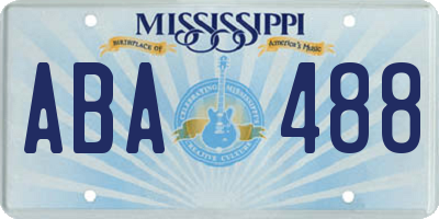 MS license plate ABA488