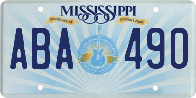 MS license plate ABA490