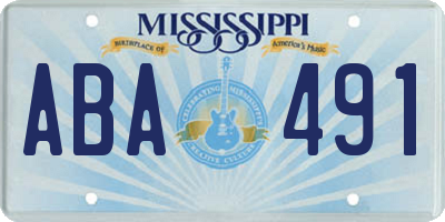 MS license plate ABA491