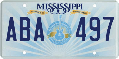 MS license plate ABA497