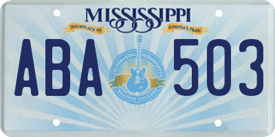 MS license plate ABA503