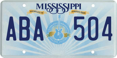 MS license plate ABA504