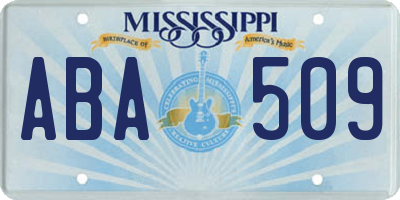 MS license plate ABA509