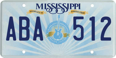 MS license plate ABA512