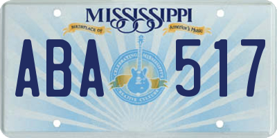 MS license plate ABA517