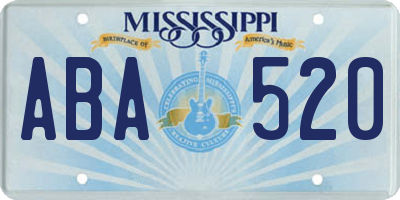 MS license plate ABA520