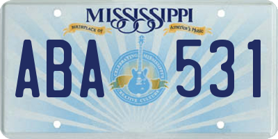 MS license plate ABA531