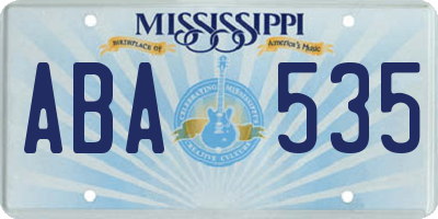 MS license plate ABA535