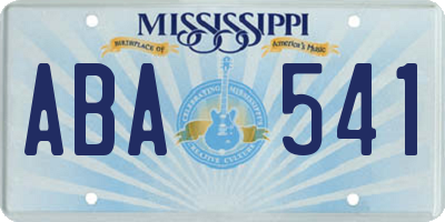 MS license plate ABA541